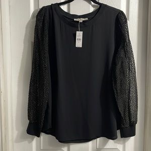 Loft Blouse with Sheer Sleeves